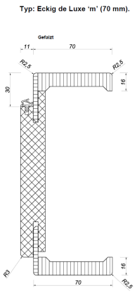 EPC ZARGE DELUXE DEX WEISS DIN LS<br/>198,5 x 73,5 CM 70MM BEKL.10,5 CM title=